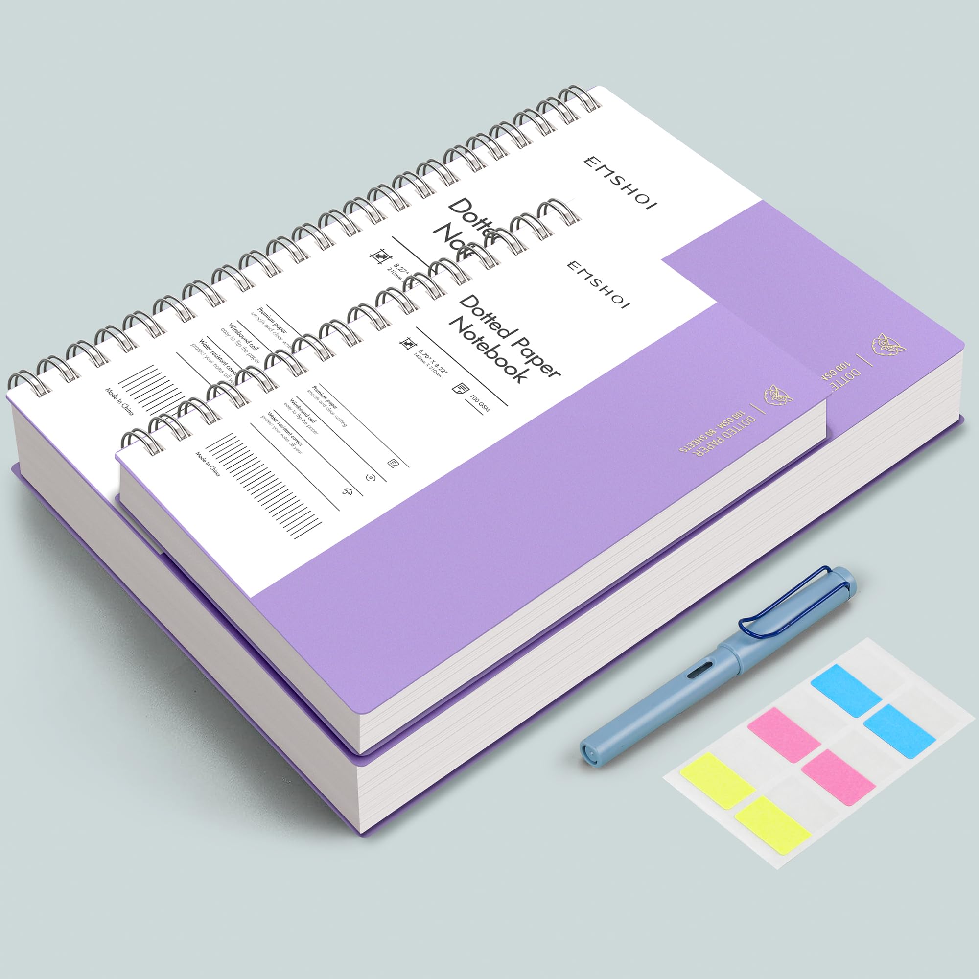 Foto 6 pulgar | Cuaderno En Espiral Emshoi, A4, Con Forma De Bala, Punteado, 300 Peniques, Morado - Venta Internacional.