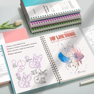 Foto 6 | Cuaderno En Espiral Emshoi, A4, Con Forma De Bala, Punteado, 300 Peniques, Morado - Venta Internacional.