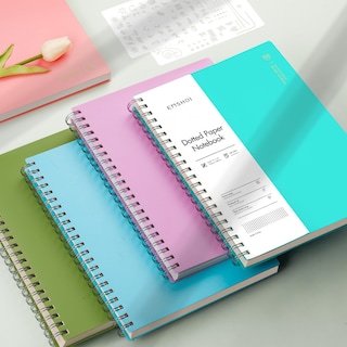 Foto 7 | Cuaderno En Espiral Emshoi, A4, Con Forma De Bala, Punteado, 300 Peniques, Morado - Venta Internacional.