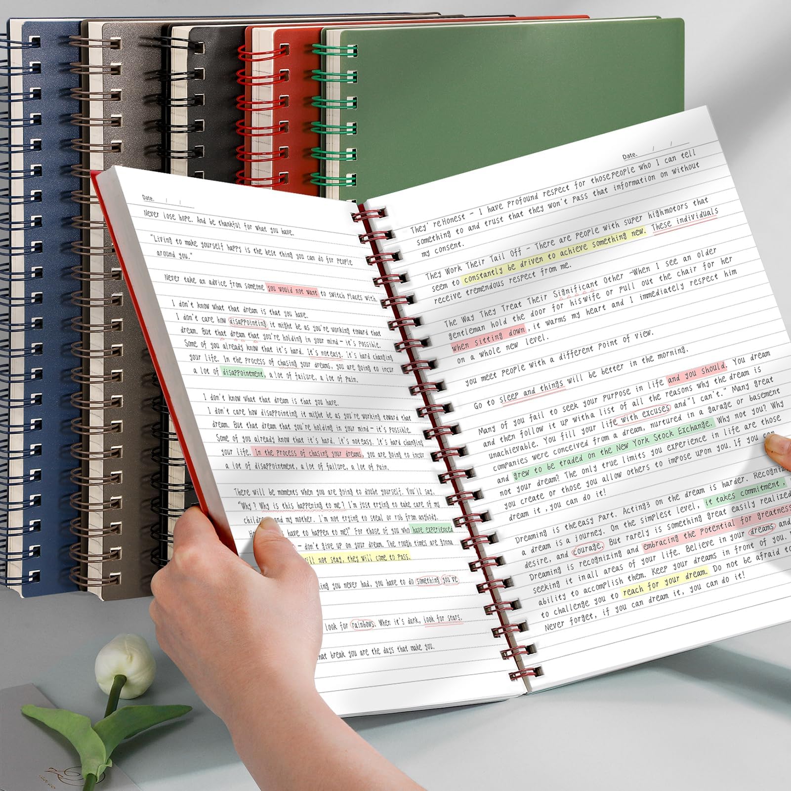 Foto 7 | Cuaderno En Espiral Ahgxg College Riled, 8,5 X 11, 300 Páginas, Color Verde - Venta Internacional.