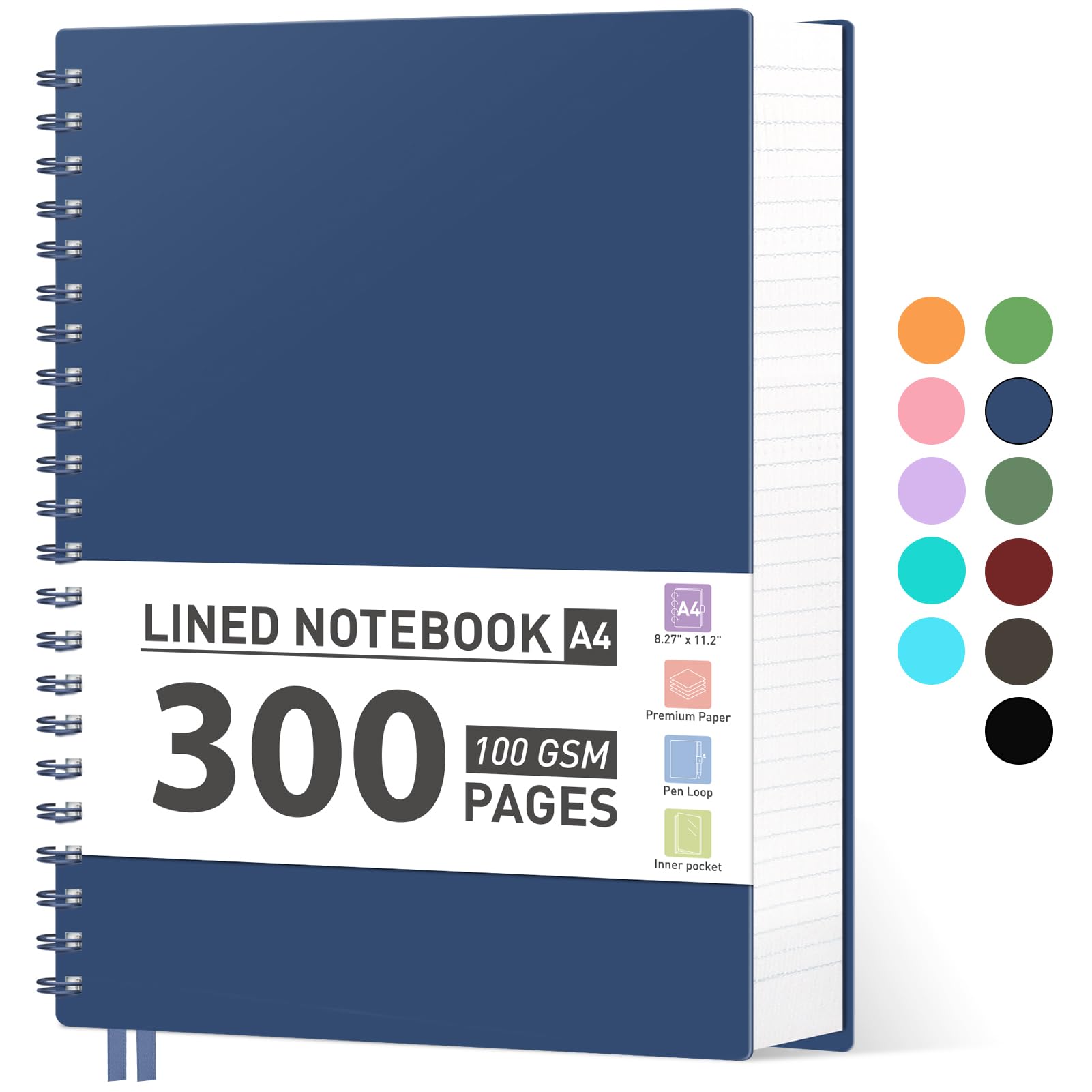 Foto 1 | Cuaderno Espiral Ahgxg College Riled 8.5 X 11 300 Páginas A4 - Venta Internacional.