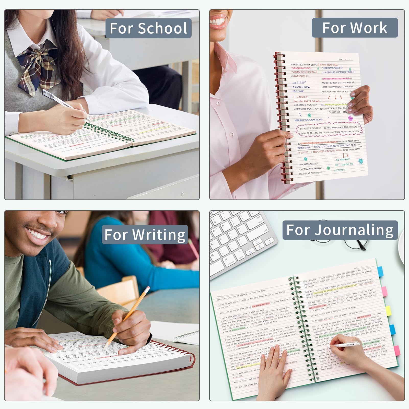 Foto 7 | Cuaderno Espiral Ahgxg College Riled 8.5 X 11 300 Páginas A4 - Venta Internacional.
