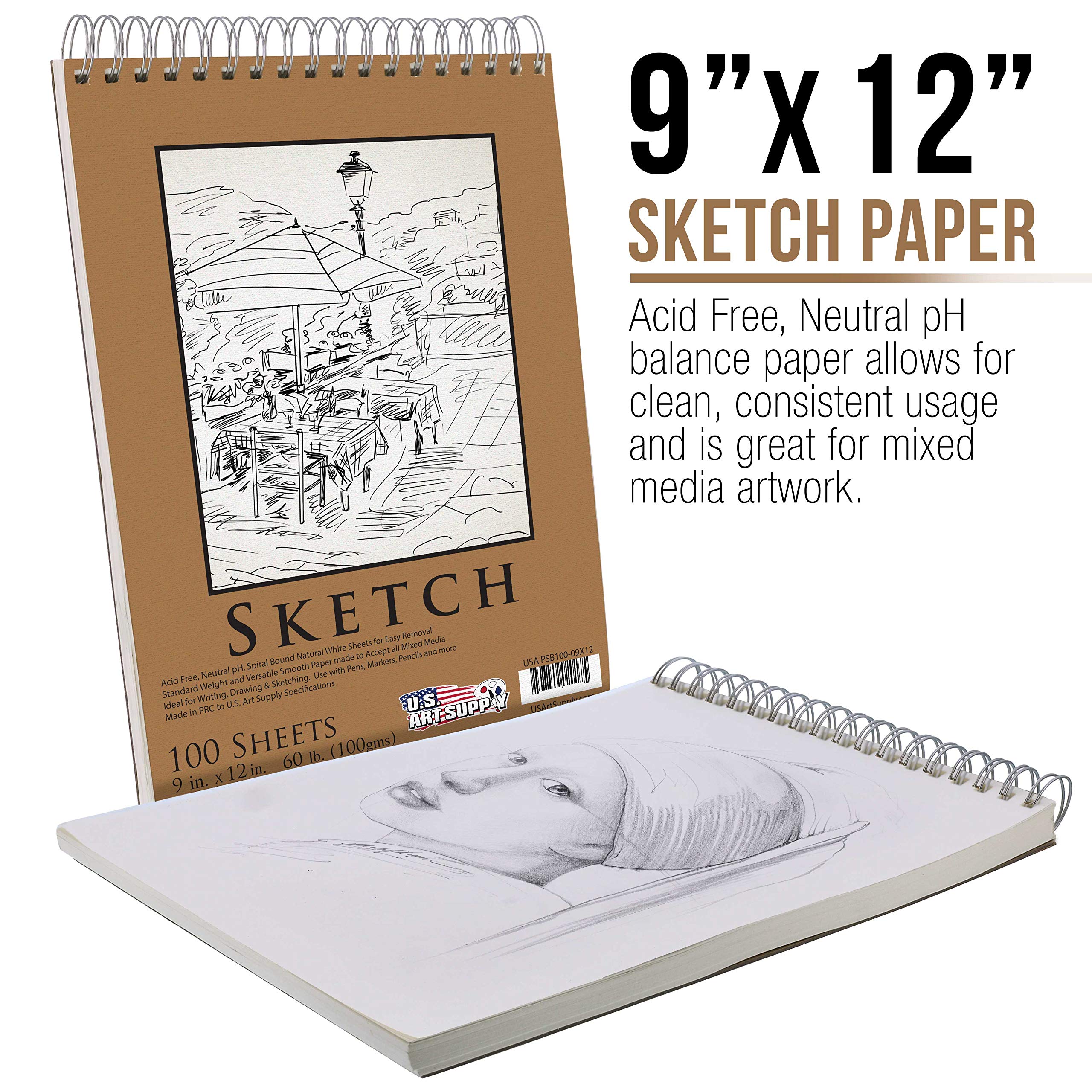 Foto 2 | Bloc De Dibujo U.s. Art Supply, 9 X 12, 100 Hojas, Paquete De 2 - Venta Internacional.