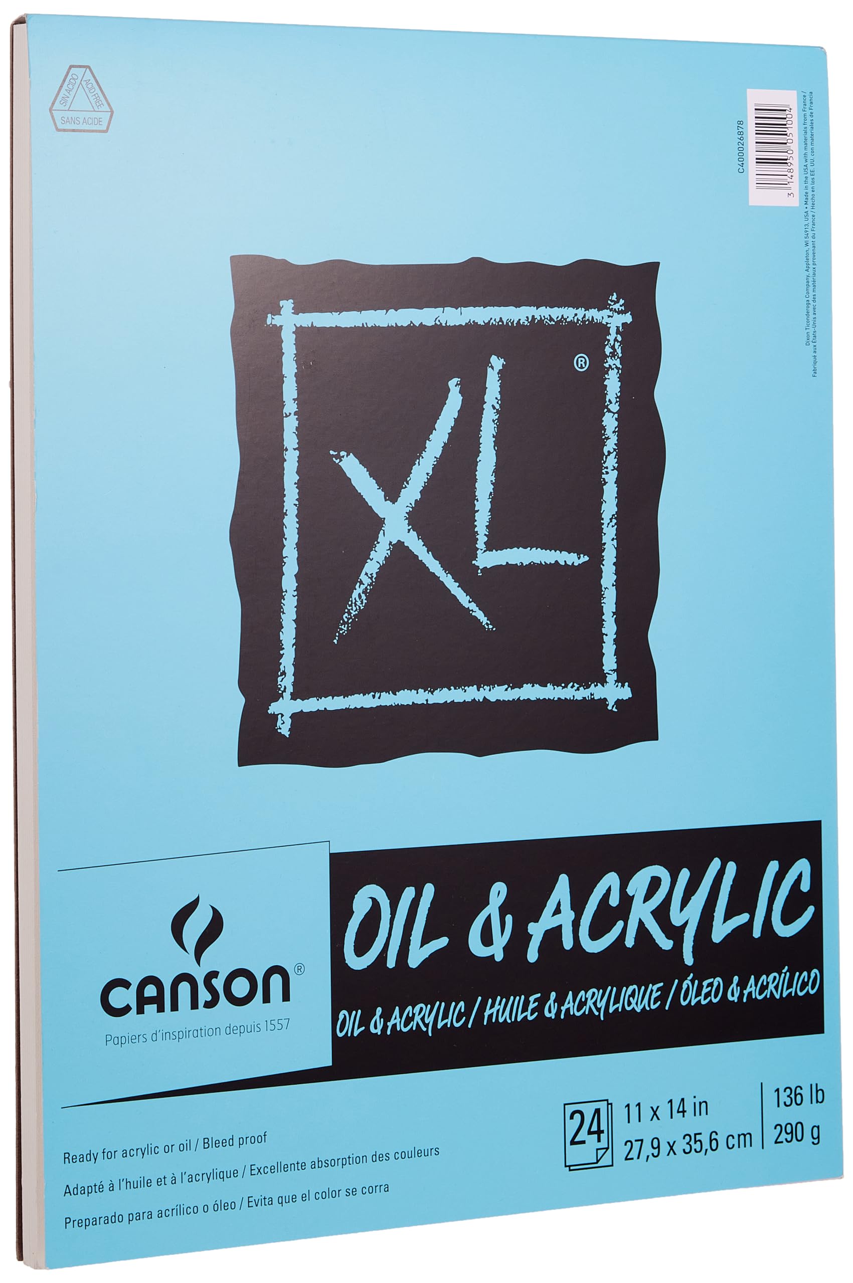 Foto 3 | Papel Canson Serie Xl, Óleo Y Acrílico, 11 X 14 Pulgadas, 24 Hojas - Venta Internacional.