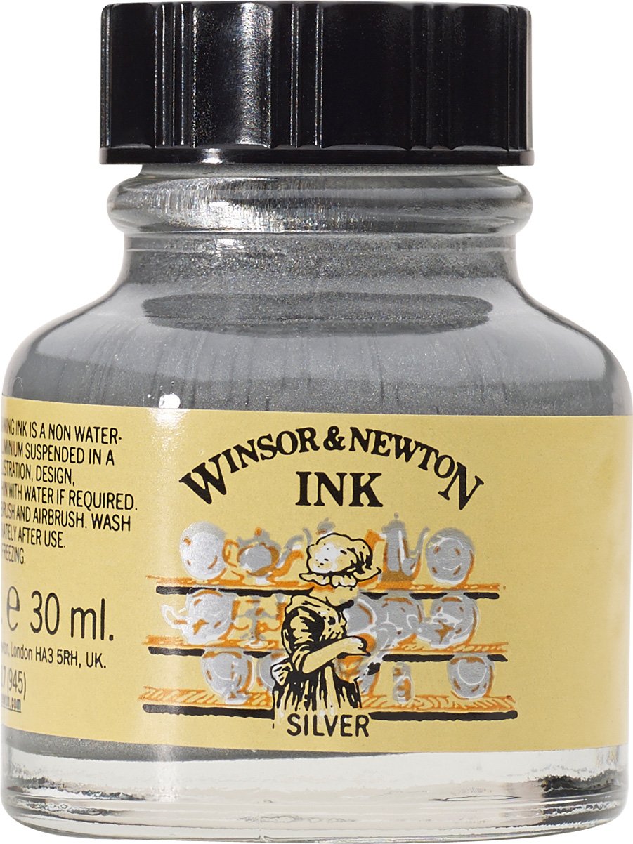 Foto 1 | Tinta De Dibujo Winsor & Newton, Botella De 30 Ml, Color Plateado - Venta Internacional.