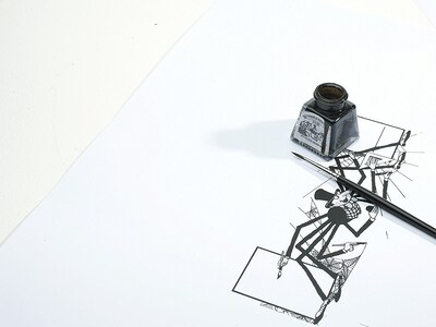 Foto 7 | Tinta De Dibujo Winsor & Newton, Botella De 30 Ml, Color Plateado - Venta Internacional.