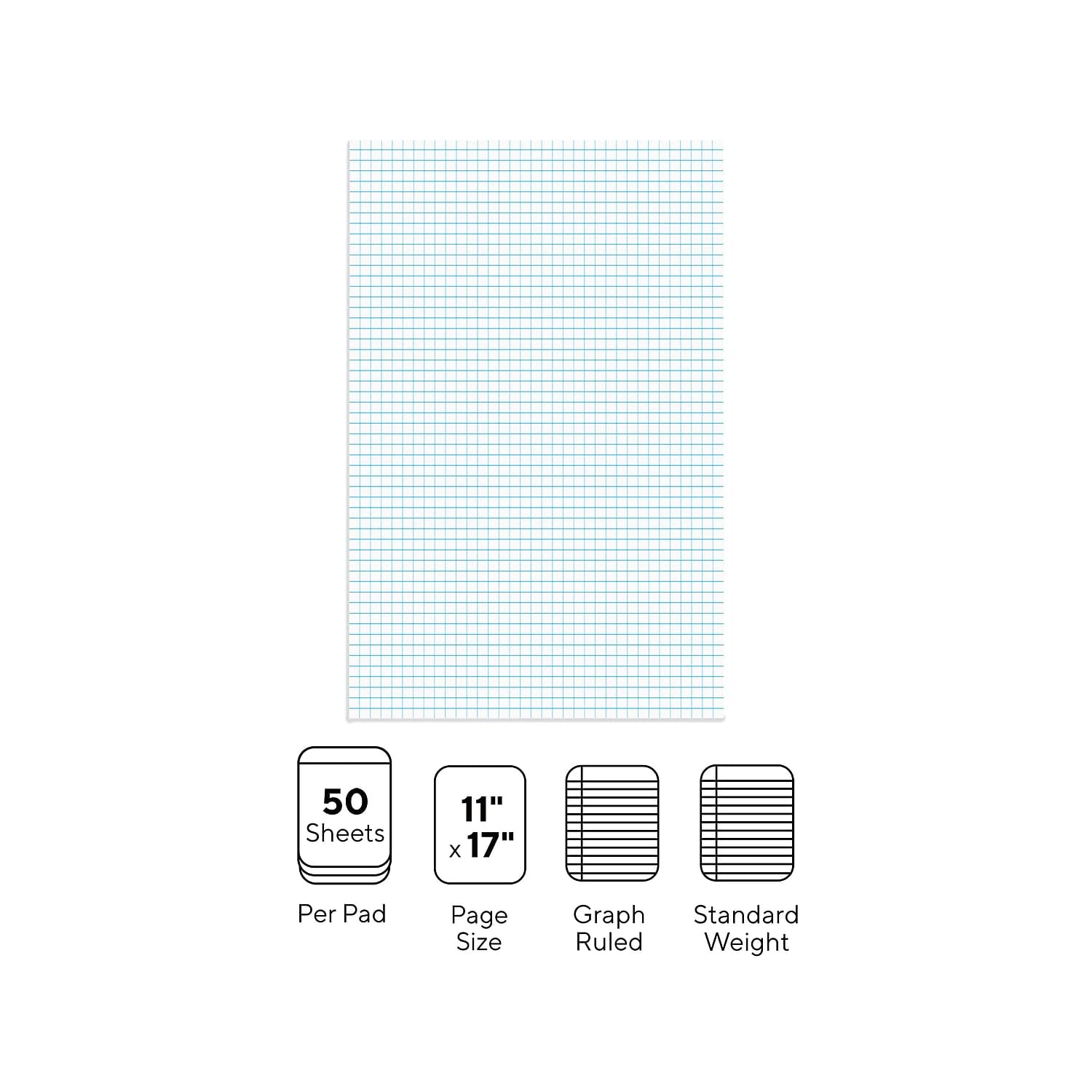 Foto 4 pulgar | Bloc Gráfico Staples 814566, 28 Cm X 43 Cm, Blanco Cuadriculado, 50 Hojas - Venta Internacional.