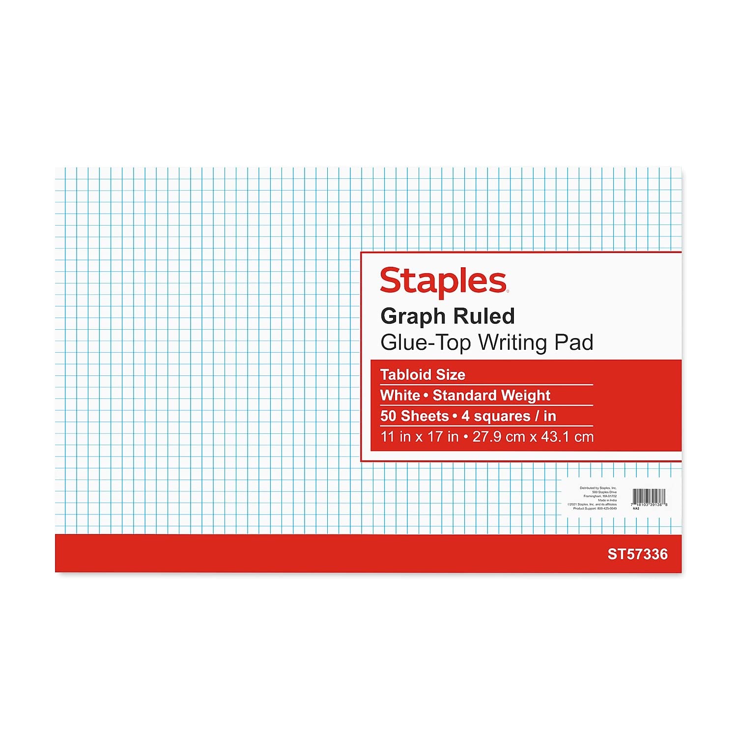Foto 5 pulgar | Bloc Gráfico Staples 814566, 28 Cm X 43 Cm, Blanco Cuadriculado, 50 Hojas - Venta Internacional.