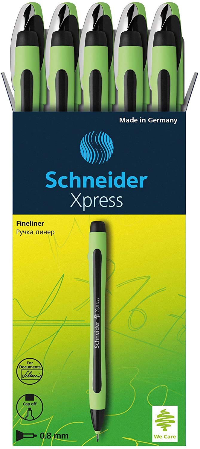 Bolígrafo Schneider Xpress De 0,8 Mm, 10 Unidades, Color Negro - Venta Internacional.
