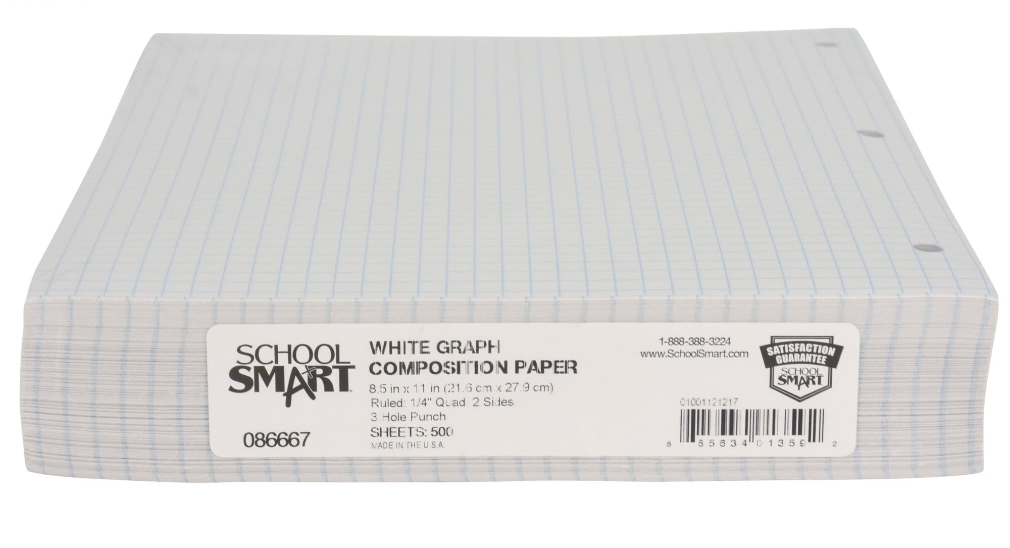 Grid Paper School Smart-86667, Doble Cara, 21,6 X 27,9 Cm, 500 Hojas - Venta Internacional.