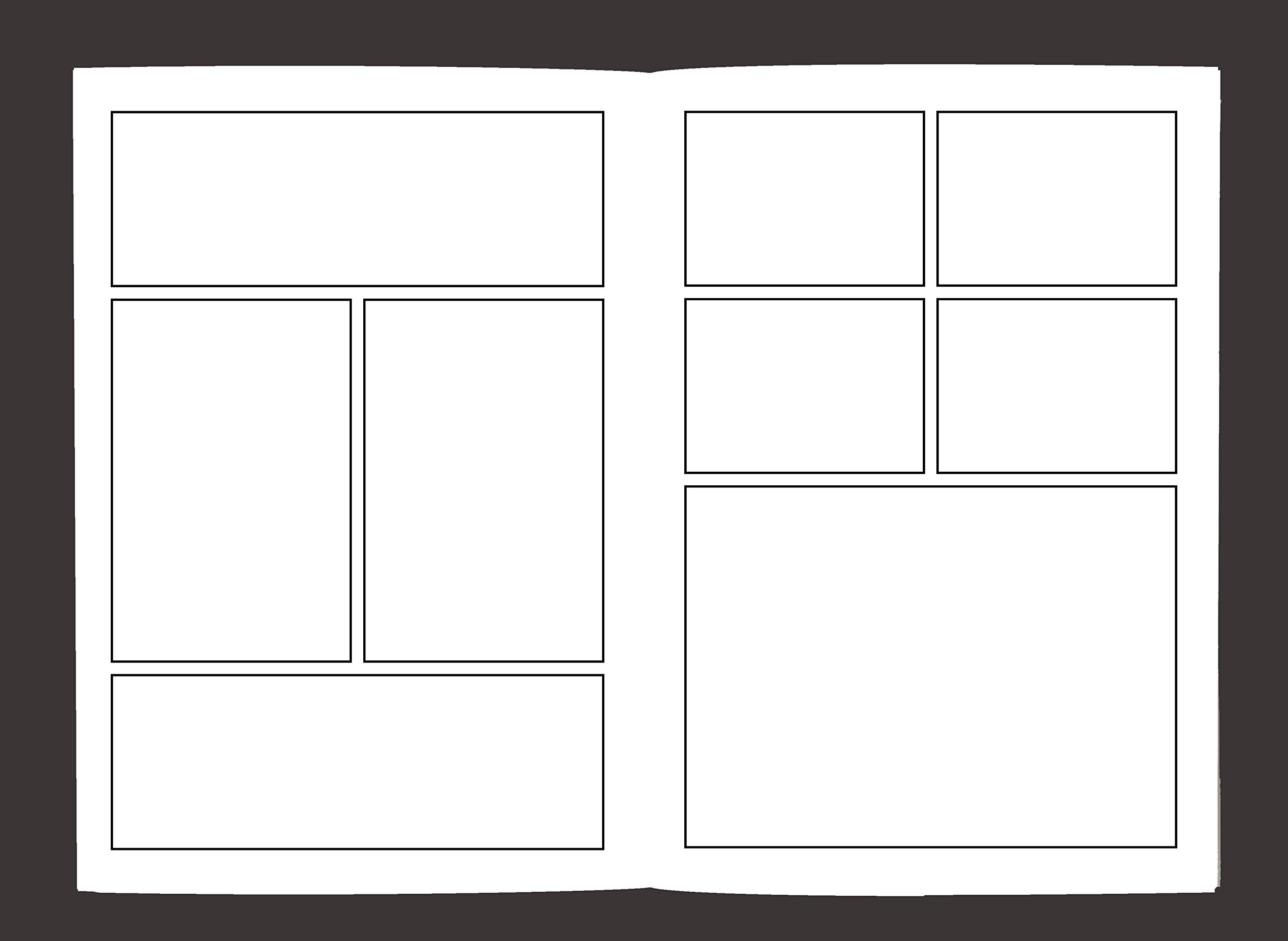 Foto 5 pulgar | Blank Comic Book Genérica Variedad De Plantillas De 2 A 9 Diseños De Paneles - Venta Internacional.