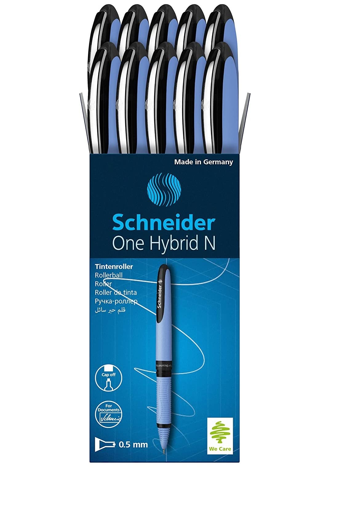 Bolígrafo Schneider One Hybrid N, 0,5 Mm, Tinta Negra, 10 Unidades - Venta Internacional.