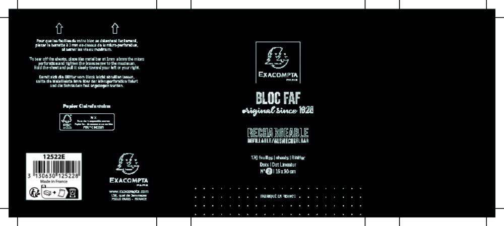 Foto 2 | Bloc De Escritorio Exacompta Faf De Metal, 200 Hojas, 70 G, Blanco Con Puntos - Venta Internacional.