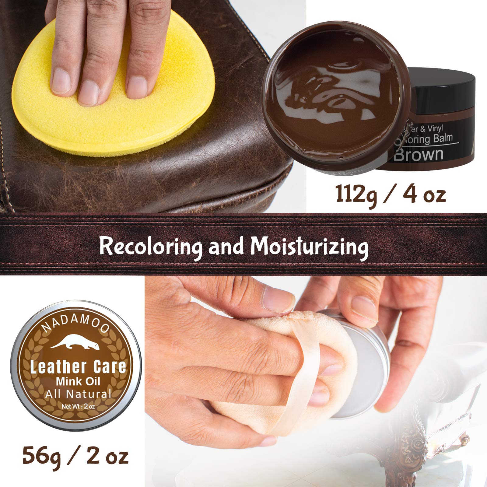 Foto 4 pulgar | Bálsamo Recolorante De Cuero Nadamoo Brown Con Aceite De Visón 120 Ml - Venta Internacional.