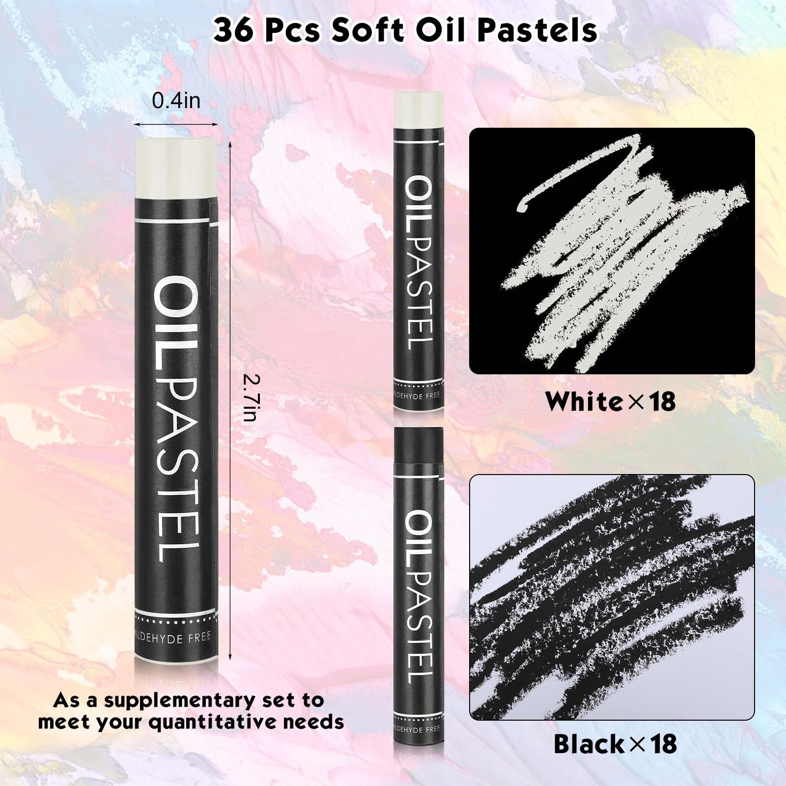 Foto 2 | Creyones Al Óleo Geyoga, 36 Unidades, Bulk Artists, Color Negro Y Blanco - Venta Internacional.