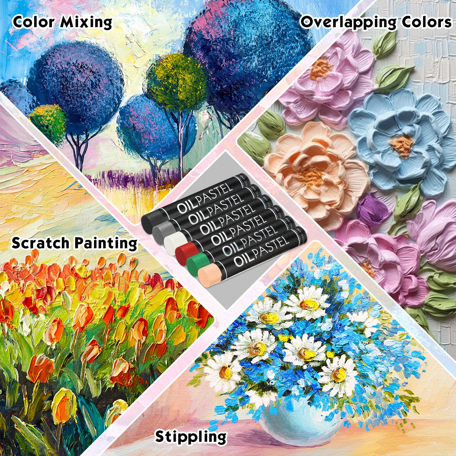 Foto 6 pulgar | Creyones Al Óleo Geyoga, 36 Unidades, Bulk Artists, Color Negro Y Blanco - Venta Internacional.