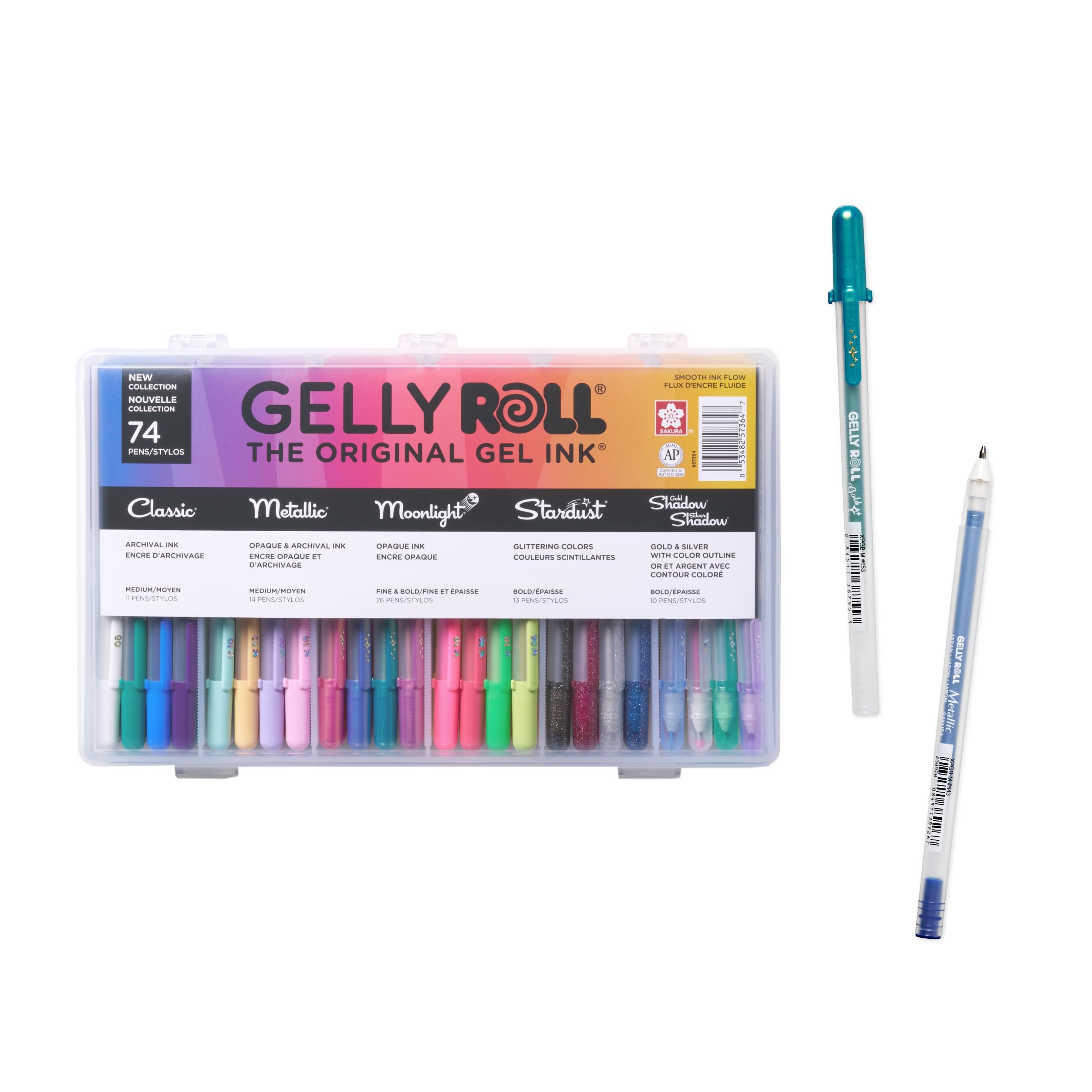 Bolígrafos De Gel Sakura Gelly Roll  Paquete De 74 Con Estuche De Almacenamiento  Varios - Venta Internacional. $2,609