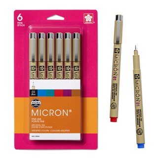 Foto 1 | Bolígrafos Fineliner Sakura Pigma Micron 01 Tamaño 10 Puntos Paquete De 6 - Venta Internacional.