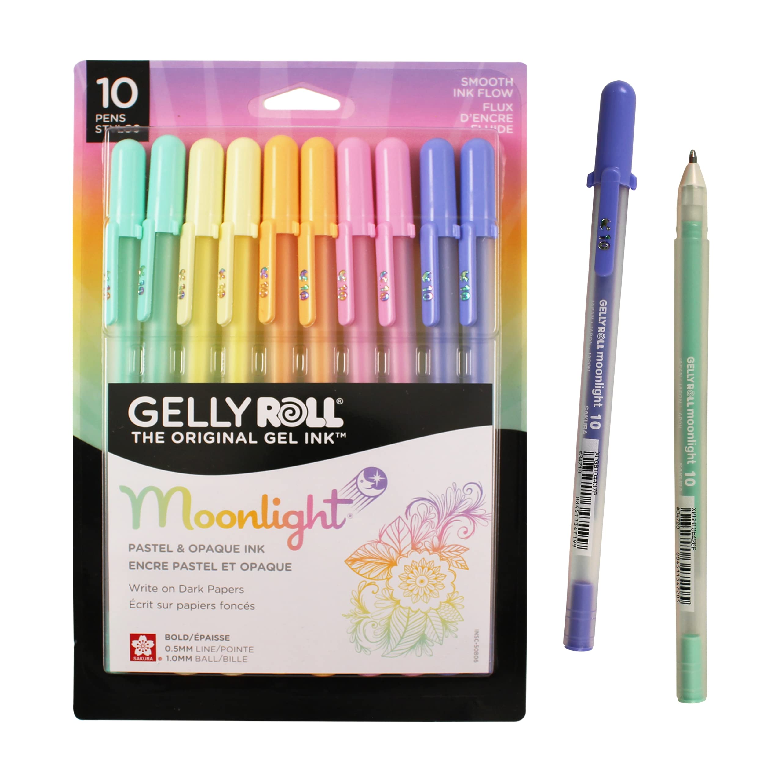 Bolígrafos De Gel Sakura Gelly Roll Moonlight  10 Unidades  Color Pastel Y Opaco - Venta Internacional.