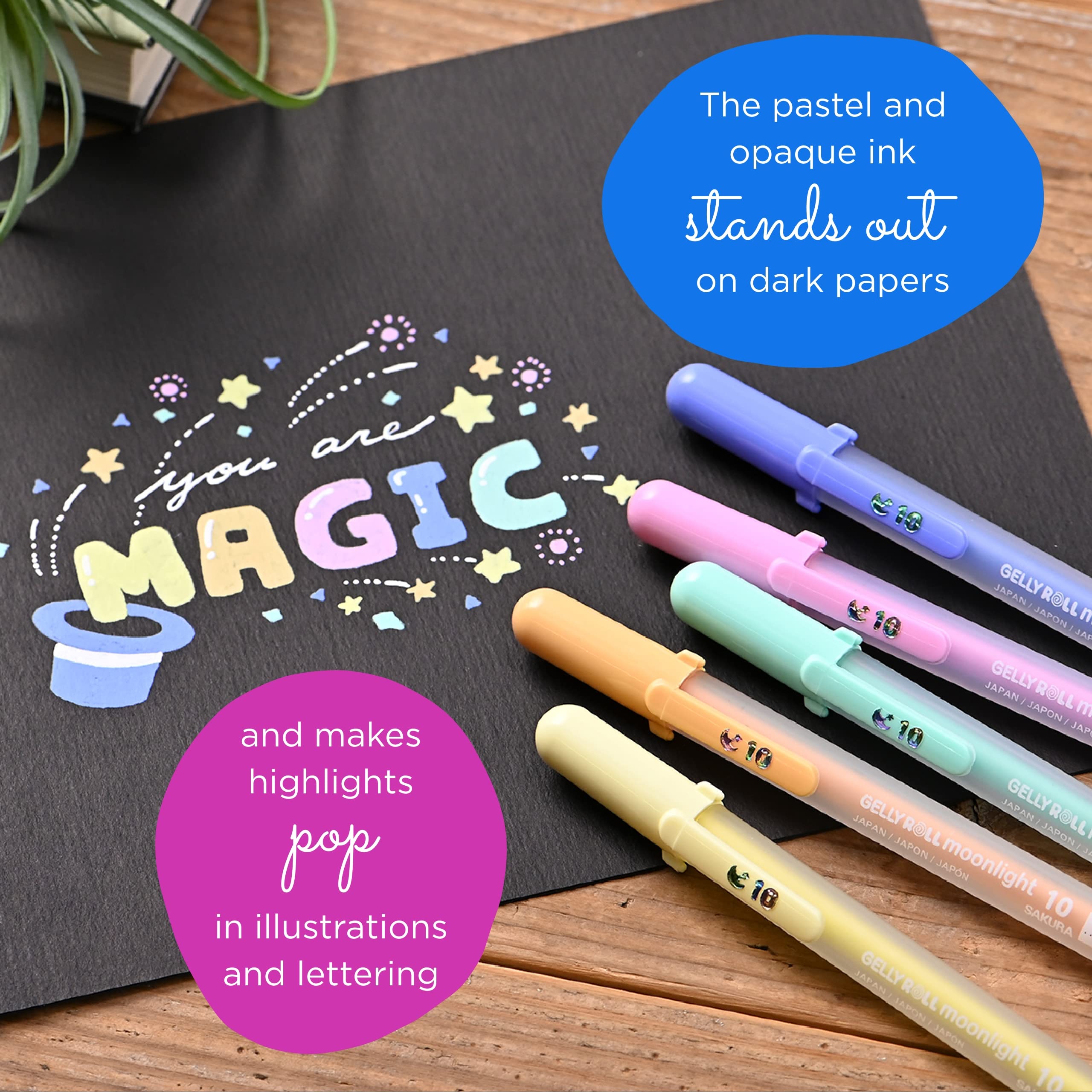 Foto 4 pulgar | Bolígrafos De Gel Sakura Gelly Roll Moonlight  10 Unidades  Color Pastel Y Opaco - Venta Internacional.