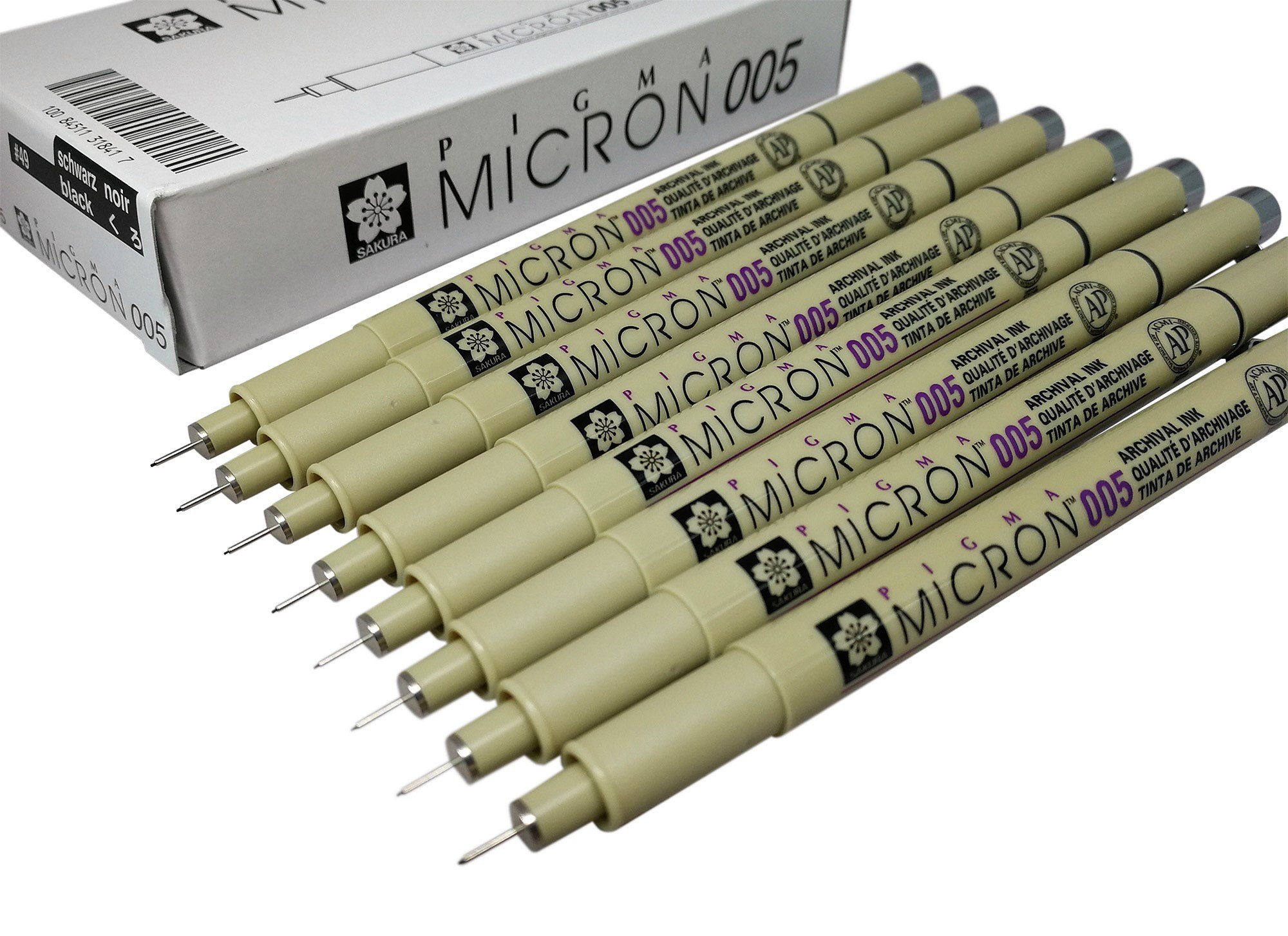 Foto 2 pulgar | Set De Bolígrafos Sakura Pigma Micron 005 De Tinta Negra  8 Bolígrafos - Venta Internacional.