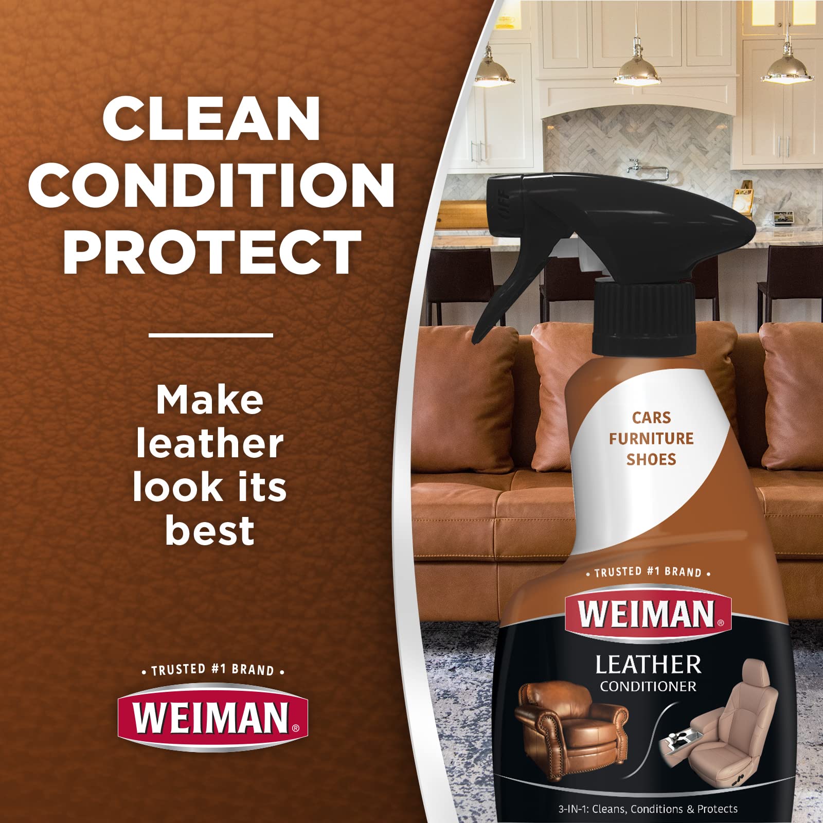 Foto 4 pulgar | Limpiador Y Acondicionador De Cuero Weiman 355 Ml  Paquete De 2 - Venta Internacional.