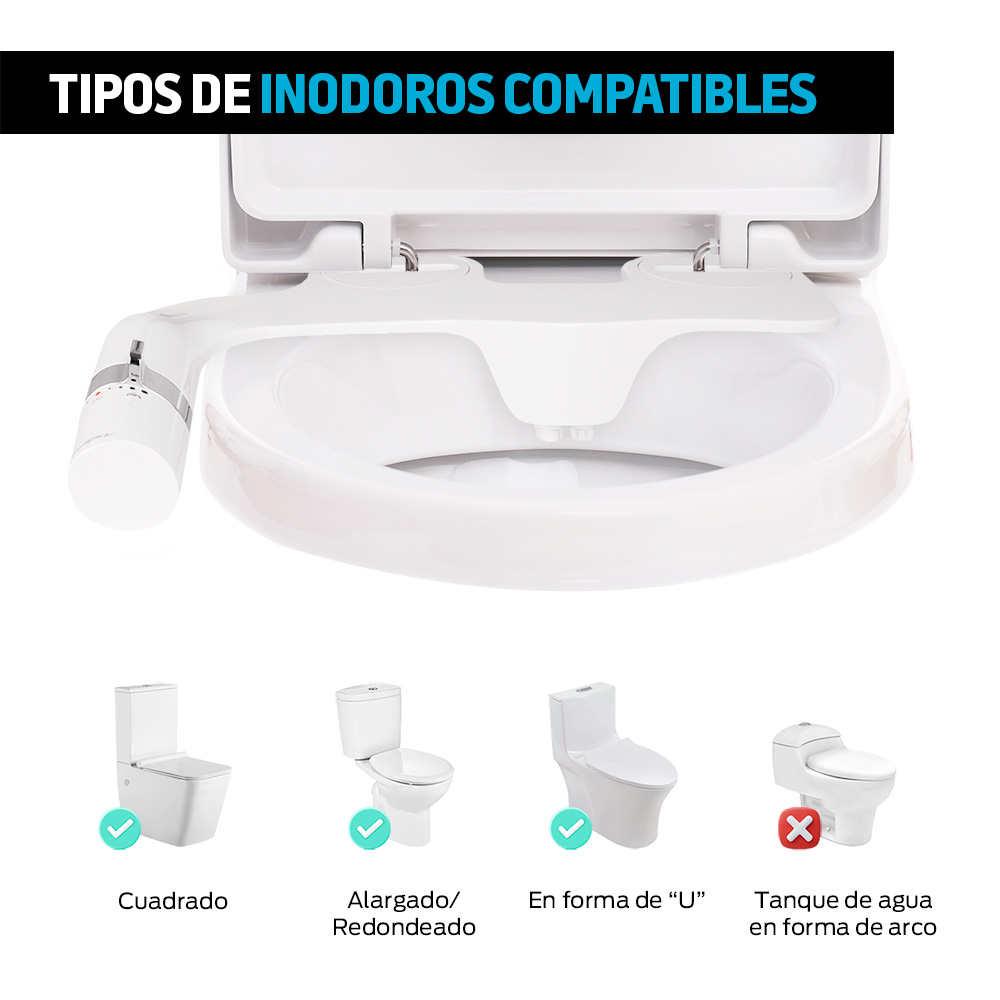 Foto 5 | Bidet Baño Inodoro Presion Ajustable Facil Instalacion, Redlemon, Blanco, 83632