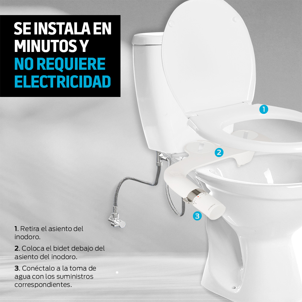 Foto 7 pulgar | Bidet Baño Inodoro Presion Ajustable Facil Instalacion, Redlemon, Blanco, 83632