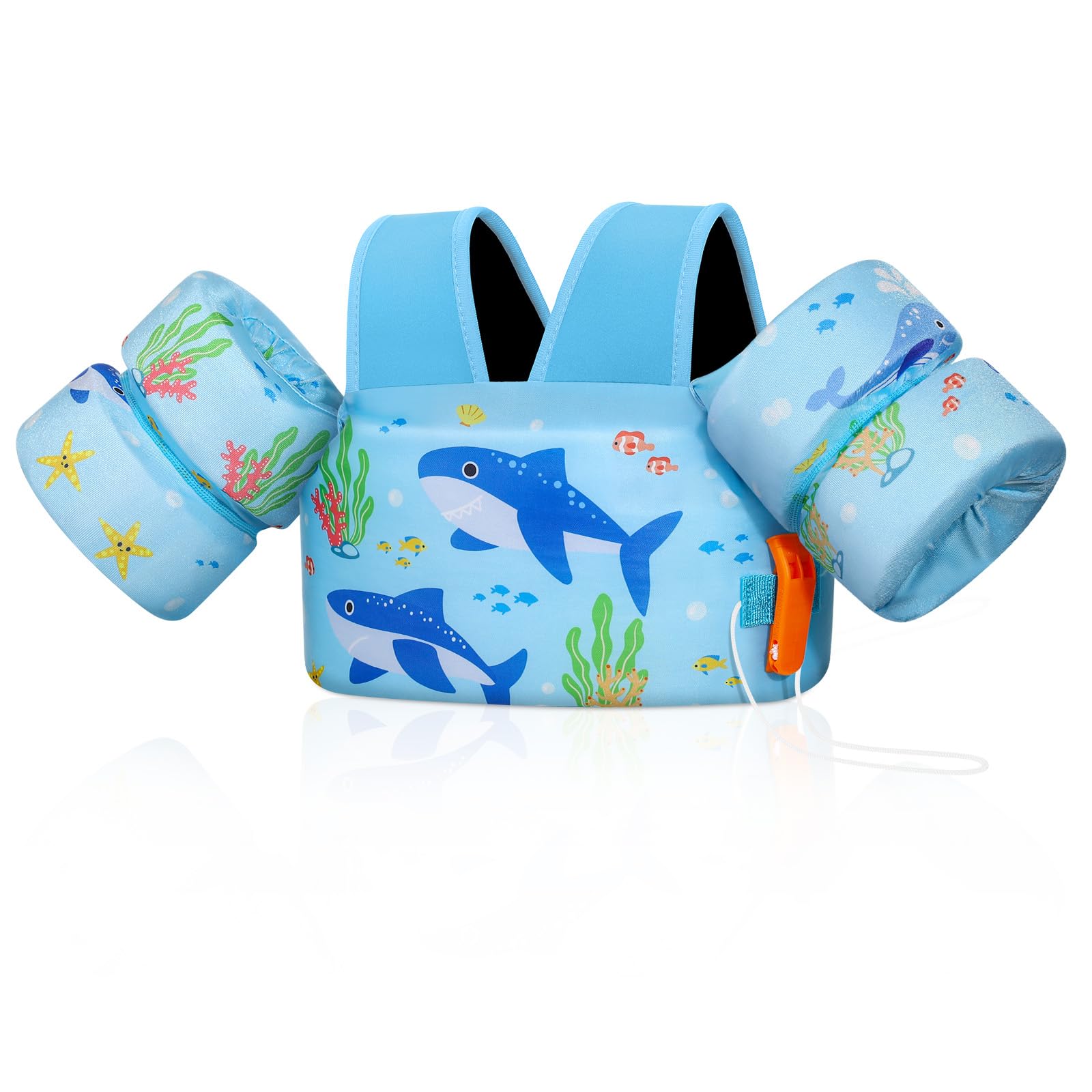 Foto 1 | Chaleco De Natación Moko Toddler Para Niños De 10 A 30 Kg Blue Shark - Venta Internacional.