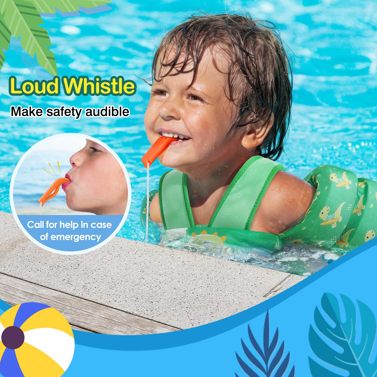Foto 4 pulgar | Chaleco De Natación Moko Para Niños Pequeños, De 10 A 30 Kg, Color Verde - Venta Internacional.