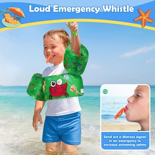 Foto 3 | Brazalete De Natación Moko Para Niños De 9 A 23 Kg De Nailon, Color Verde - Venta Internacional.