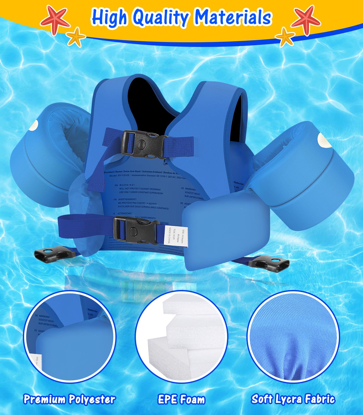 Foto 6 pulgar | Chaleco De Natación Moko Para Niños Pequeños, De 7 A 14 Kg, Diseño De Cangrejo Azul - Venta Internacional.
