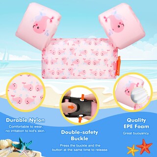 Foto 3 | Chaleco De Natación Moko Para Niños Pequeños De 9 A 23 Kg Con Forma De Ballena Rosa De 20 A 50 Libras - Venta Int