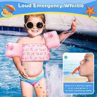 Foto 4 | Chaleco De Natación Moko Para Niños Pequeños De 9 A 23 Kg Con Forma De Ballena Rosa De 20 A 50 Libras - Venta Int