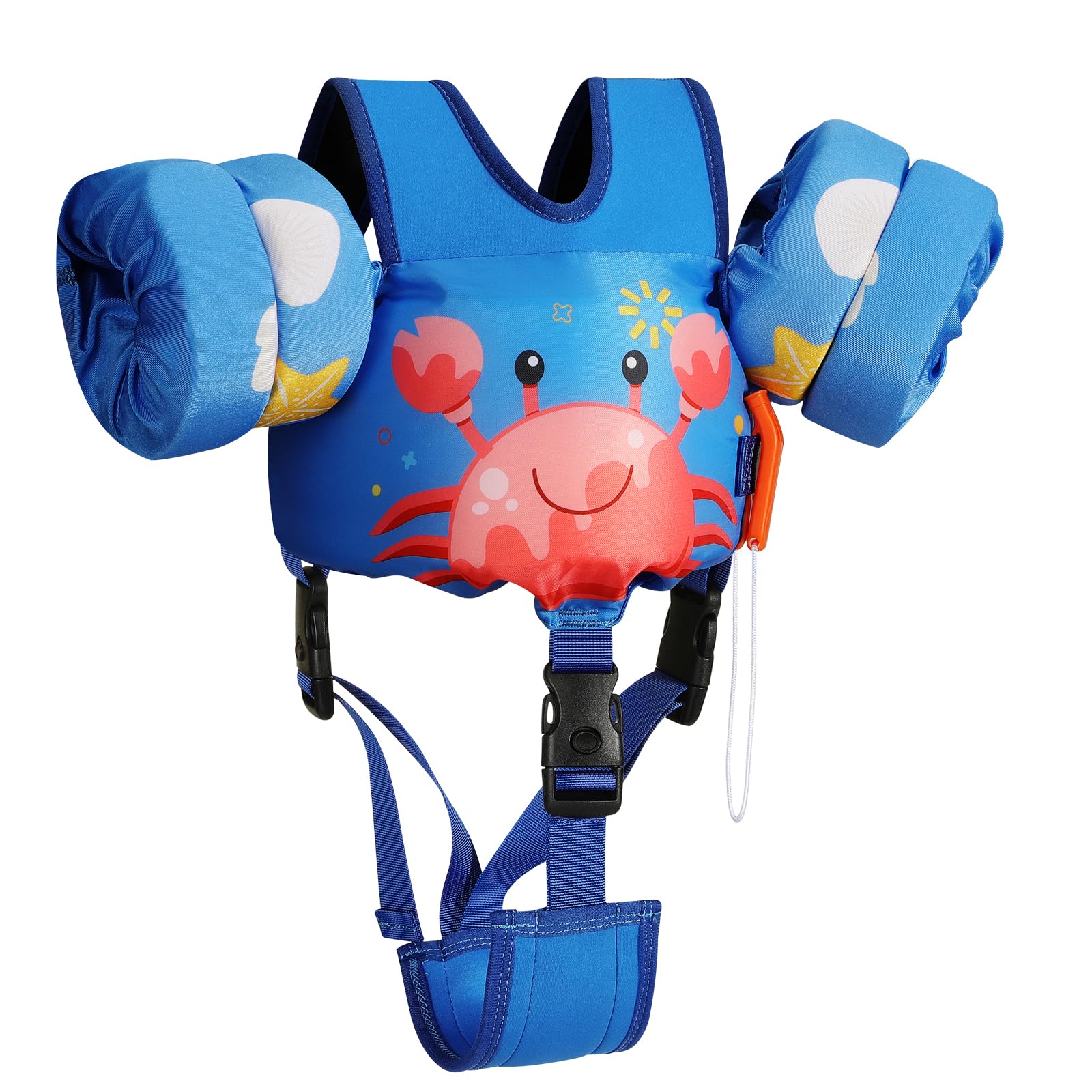 Foto 2 pulgar | Chaleco De Natación Moko Para Niños Pequeños, De 6 A 9 A 14 Kg, Color Azul Y Cangrejo - Venta Internacional.