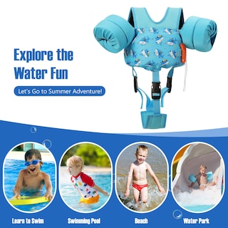 Foto 7 | Chaleco De Natación Moko Para Niños Pequeños, Flotadores Para Brazos, De 6 A 9 A 14 Kg, Blue Shark - Venta Internaci