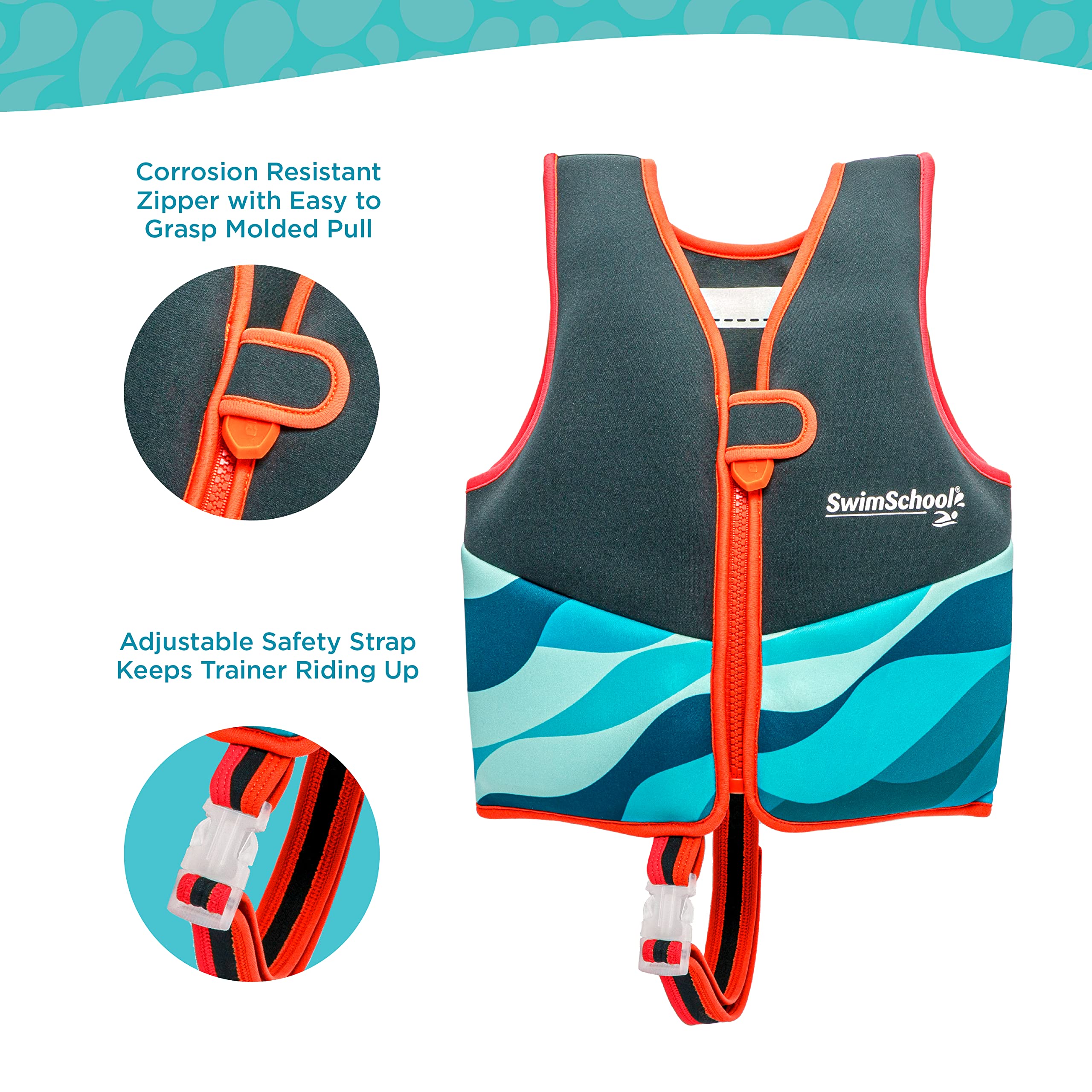 Foto 5 pulgar | Chaleco De Entrenamiento De Natación Swimschool De Neopreno Premium De Hasta 23 Kg - Venta Internacional.
