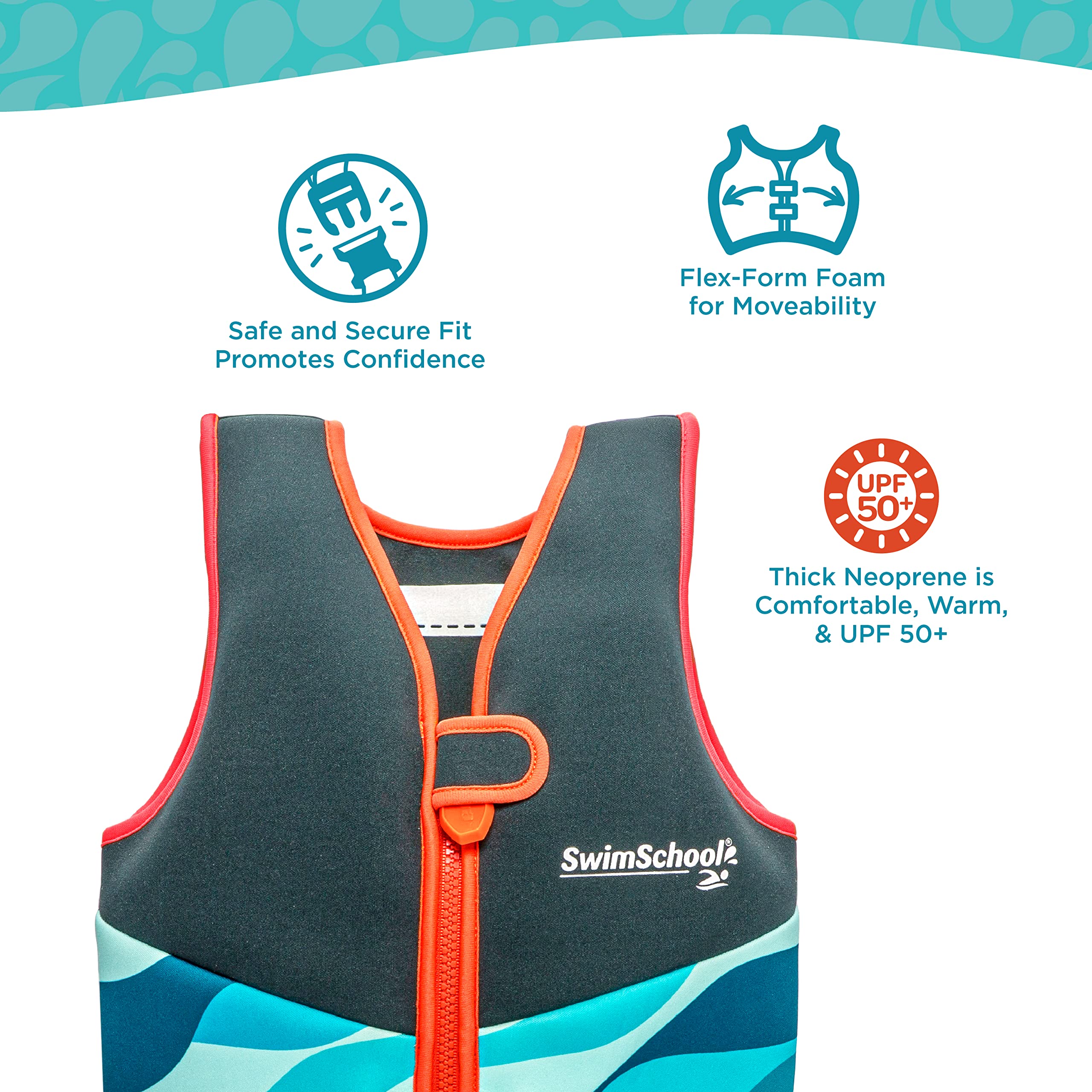 Foto 6 pulgar | Chaleco De Entrenamiento De Natación Swimschool De Neopreno Premium De Hasta 23 Kg - Venta Internacional.