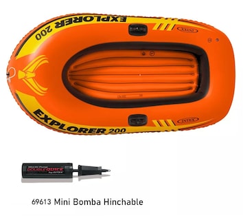Foto 4 | Lancha Hinchable Con Remos Y Bomba 2 Personas Naranja/negro