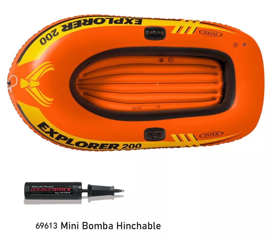 Foto 5 pulgar | Lancha Hinchable Con Remos Y Bomba 2 Personas Naranja/negro