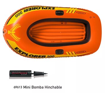Foto 4 | Lancha Hinchable Con Remos Y Bomba 2 Personas Naranja/negro
