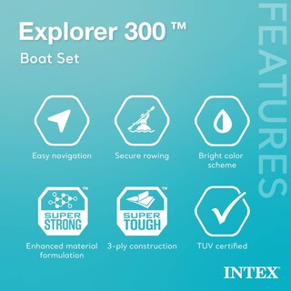 Foto 2 | Bote Inflable Intex Explorer 300 Para 3 Personas Con Remos Y Bomba - Venta Internacional.