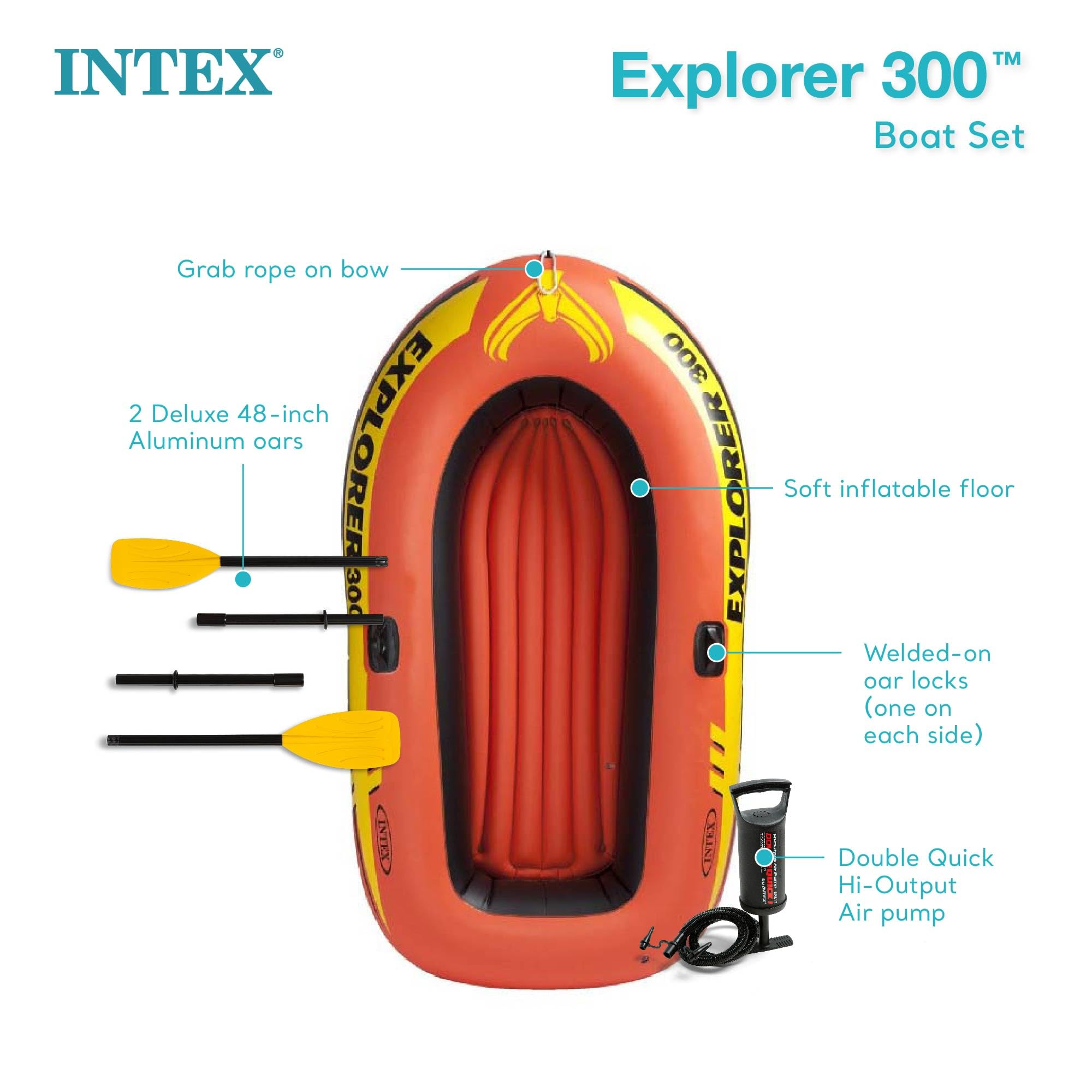 Foto 5 pulgar | Bote Inflable Intex Explorer 300 Para 3 Personas Con Remos Y Bomba - Venta Internacional.
