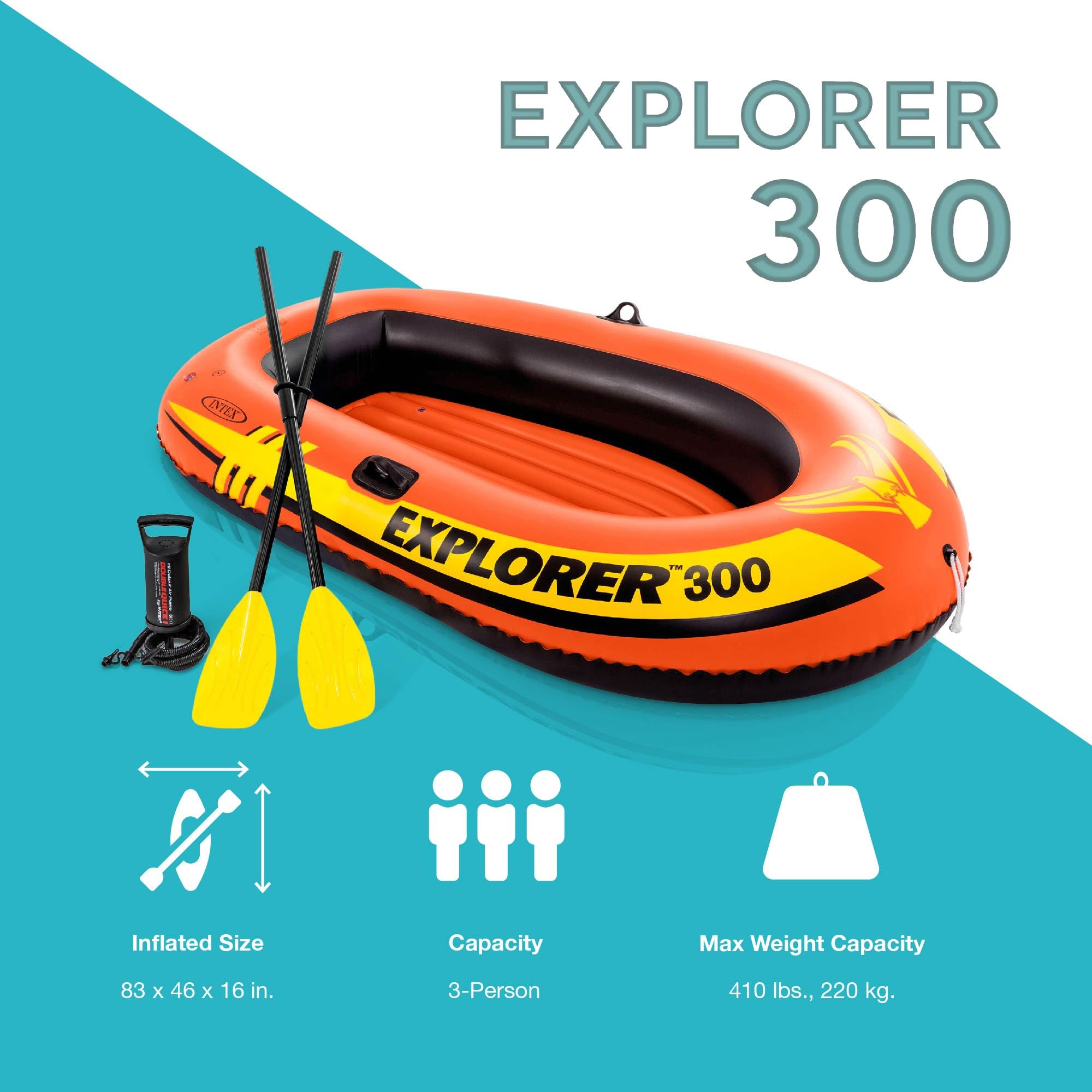 Foto 6 pulgar | Bote Inflable Intex Explorer 300 Para 3 Personas Con Remos Y Bomba - Venta Internacional.