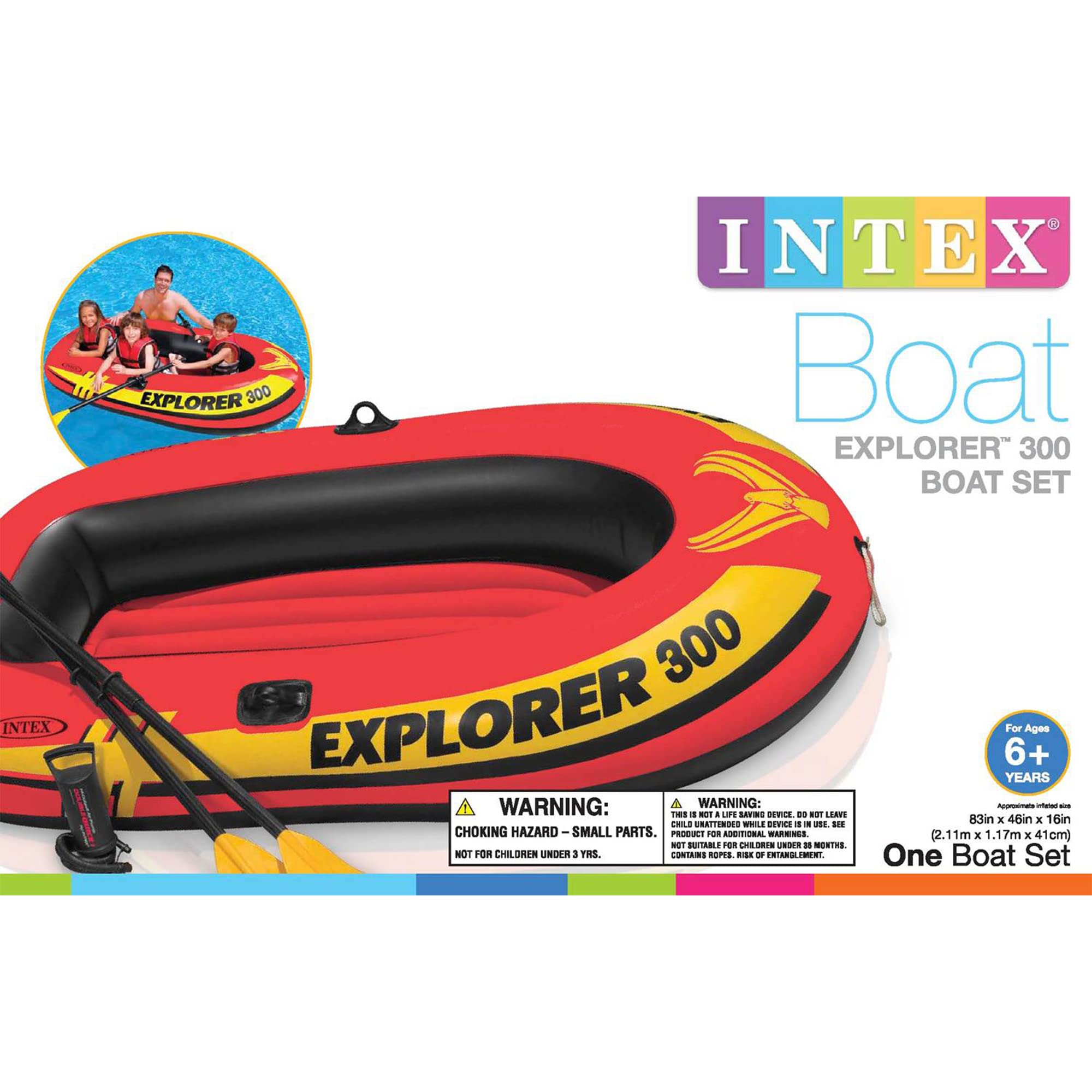 Foto 8 pulgar | Bote Inflable Intex Explorer 300 Para 3 Personas Con Remos Y Bomba - Venta Internacional.