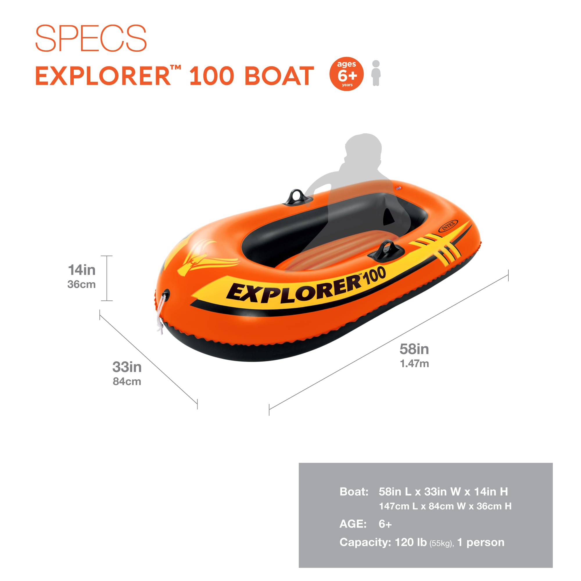 Foto 3 pulgar | Bote Inflable De Remos En Balsa Intex Explorer 100 Para 1 Persona Para Niños - Venta Internacional.