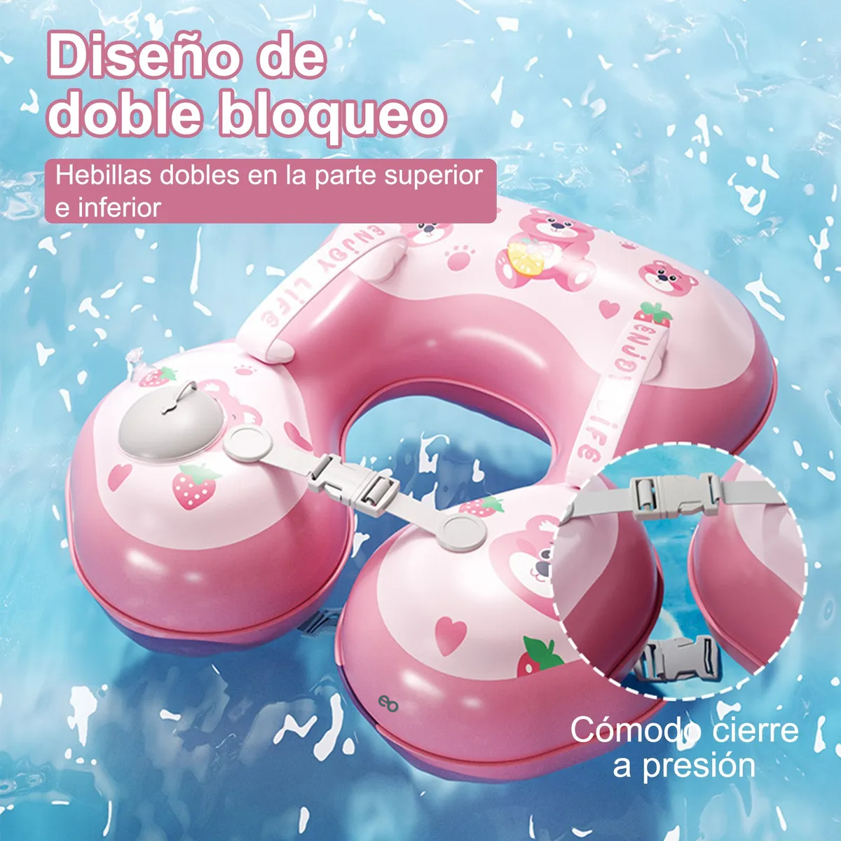 Foto 3 | Inflable Para Alberca Salvavidas Inflable Bebé Antivuelco Eo Safe Imports Esi-19250 Rosa