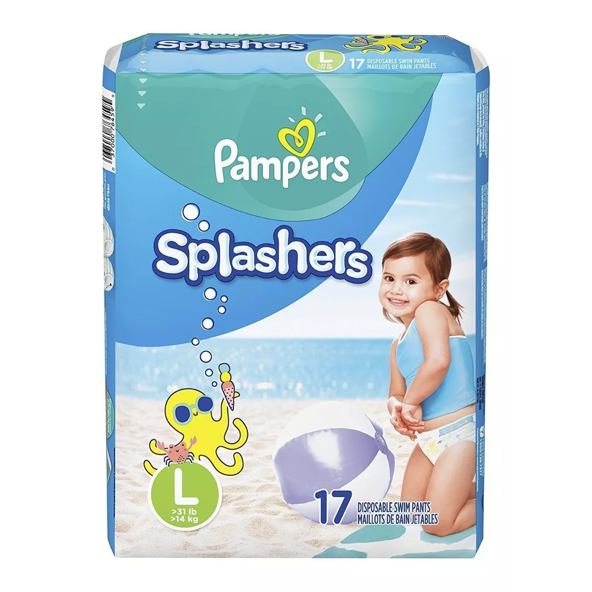 Foto 2 pulgar | Pañales Splashers para Alberca Pampers 17 Piezas