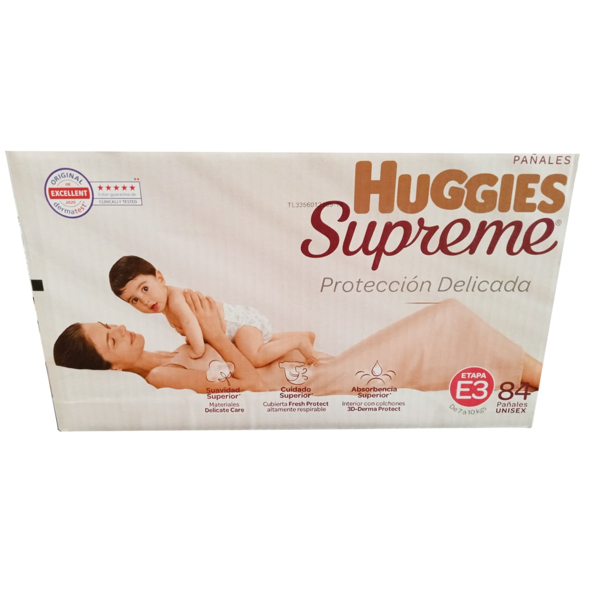 Pañales Huggies Supreme Etapa 3 Unisex 84 Pañales $1,334