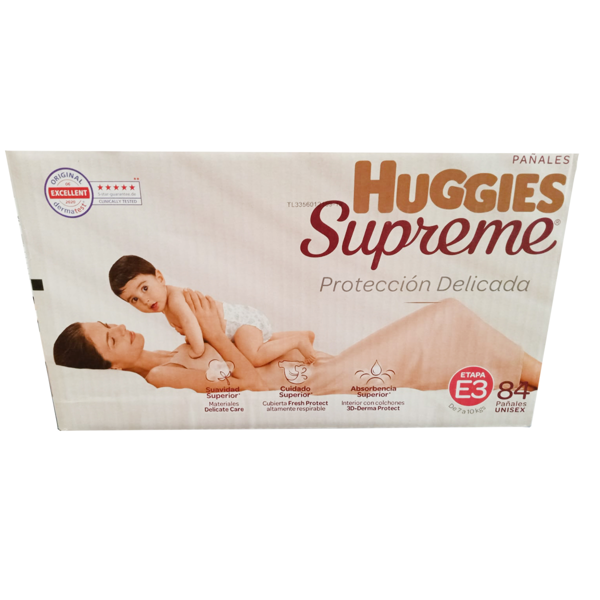 Pañales Huggies Supreme Etapa 3 Unisex 84 Pañales